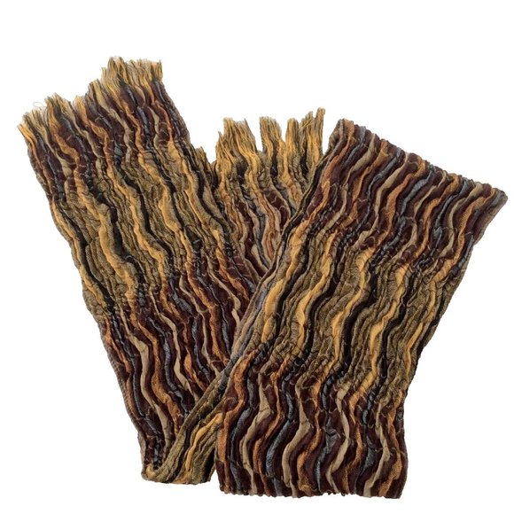 Textural Long Scarf - Rich Fall Colors NWOT - Picture 2 of 3